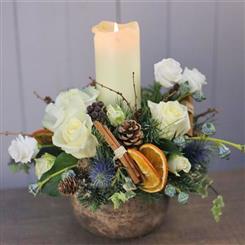 Christmas Table Centre in White