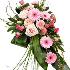 Pink Rose and Gerbera Single Ended Spray
