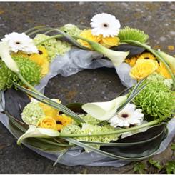 Yellow and Green Contemporary Wreath