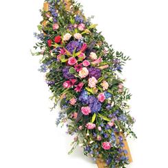 Pink, Mauve and Blue Coffin Spray