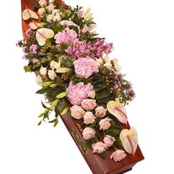 Grouped Pink Coffin Spray
