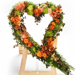 Orange Swinging Heart